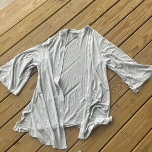 ** Alex T Linen T Shirt Cardigan Small heathered gray